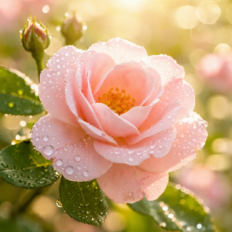 Rosa rosa, primo piano del fiore aperto